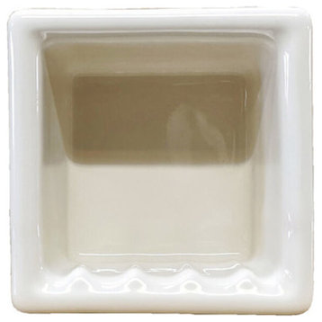 Recess Porcelain Rectangle Soap Dish Niche Shelf Bathroom Shower Holder, White G