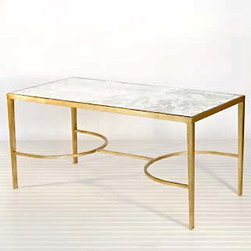 Worlds Away Gold Leafed Sabre Leg Coffee Table Only - Coffee Tables