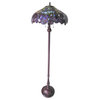 KATIE, Tiffany-style 3 Light Wisteria Floor Lamp, 20" Shade
