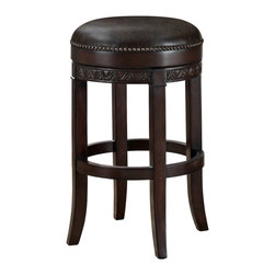 American Heritage Billiards - Portofino 30" Tobacco Bonded Leather Swivel Barstool - Bar Stools And Counter Stools