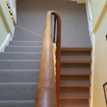 Grey Carpet to Stairs Installed by our Technicians