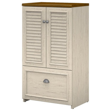 Fairview Storage Cabinet with File Drawer in Antique White - Engineered Wood