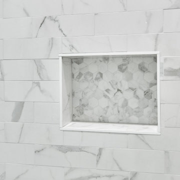 Timeless Marble-Look Bathroom In Wicker Park (Chicago, IL)