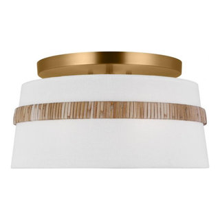 Cordtlandt Semi Flush Mount, 3-Light, Rattan, 14" - Tropical - Flush ...