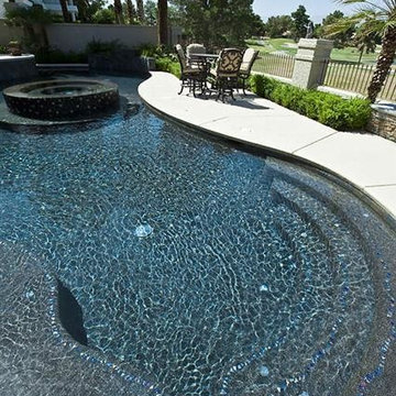 Dark Silver Glass Tiled Pool