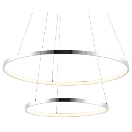 JONATHAN Y Lighting JYL7204 Brice 2 Light 24"W LED Ring - Chrome