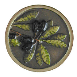Inviting Home Inc. - Olive Branch Knobs, Hand-Tinted Brass - Cabinet And Drawer Knobs