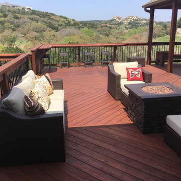 Elevated Deck & Cover for Swim Spa with Lattice Storage Below: Helotes, TX