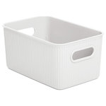 Superio - Superio Ribbed Storage Bin, Plastic Storage Basket, White, 5 L - Organizing your space with these colorful storage bins, from baby clothes to living room extra organization, keep your surroundings neat and tidy. The storage basket comprises thick plastic with a built-in handle with a ribbed design and solid construction, ideal for organizing closet and pantry items.