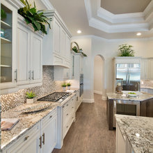 Tray ceiling over island