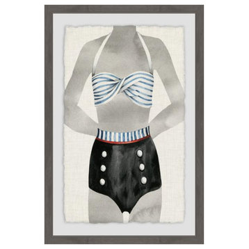 "Vintage Bathing Suit IV" Framed Painting Print, 20"x30"