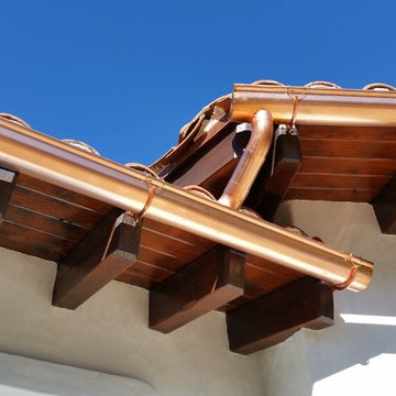 5 inch Half Round (Seamless) Copper With Circles and Shanks, Agoura Hills