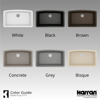 Karran Undermount Quartz 32" Single Bowl Kitchen Sink Kit, Grey