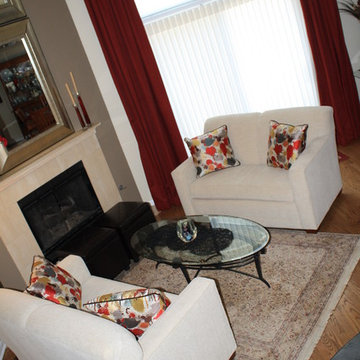 Transitional Two-Story Living Room
