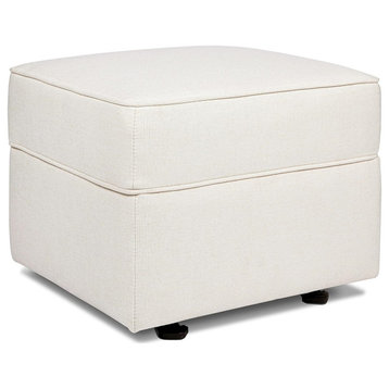 Traditional Ottoman, Metal Base With Polyester Upholstered Cushioned Top