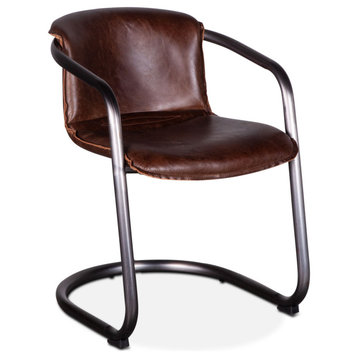 Chiavari Leather Dining Chair Geisha Brown, Set of 2