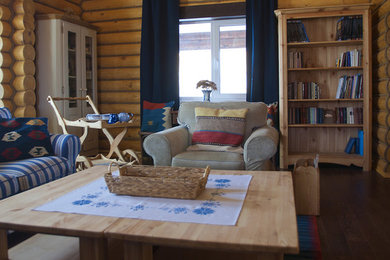 Источник вдохновения для домашнего уюта: гостиная комната в стиле рустика