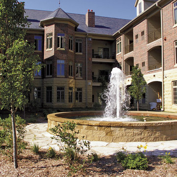 Luxurious Brick Condominium Complex - Beautiful Sandy Red Brown Apartment Homes