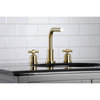 Fauceture Widespread Bathroom Faucet With Brass Pop-Up, Brushed Brass