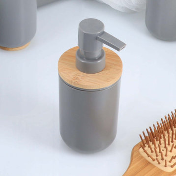 Gray Bath Hand Soap & Lotion Dispenser PADANG 10 FL OZ Bamboo