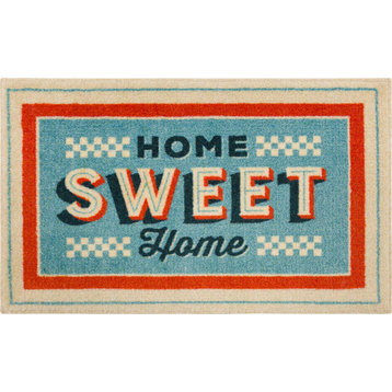 Home Sweet Home Area Rug, Light Blue, 1' 6" x 2' 6"