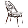 de La Paix Aluminum Bamboo Stackable Side Chair, Gray