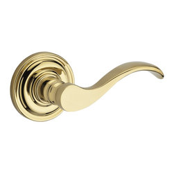 Baldwin - Curve Lever on Traditional Round Rose - Door Levers