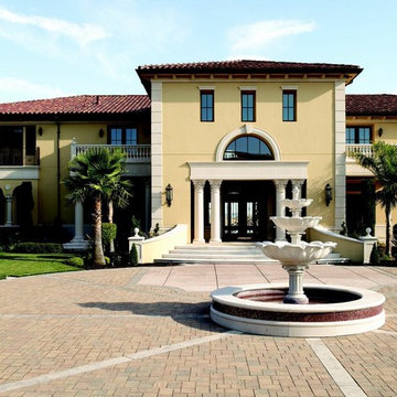 Mediterranean Entry with Tiered Fountain