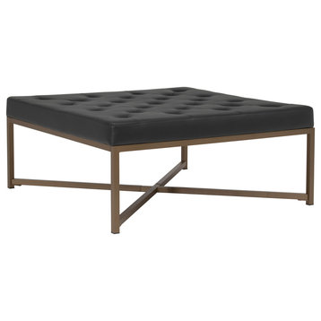 Camber Modern Large Cocktail Tufted Square Ottoman with Metal Frame