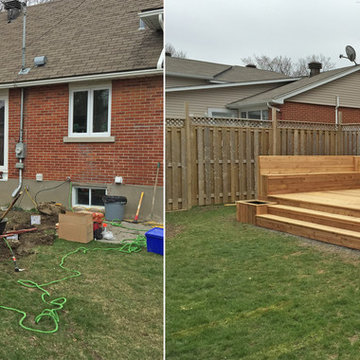 Cedar Deck with Built-in Bench and Flower Boxes