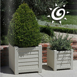 Concrete Louver Planter - Outdoor Pots And Planters
