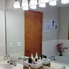 Kira Home Armada 37" Over Mirror / Bathroom Light, Frosted Glass Shades, Curved