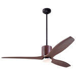 The Modern Fan Co. - LeatherLuxe Fan, Bronze/Choc., 54" Mahogany Blade With LED, Wall/Remote Control - From The Modern Fan Co., the original and premier source for contemporary ceiling fan design: the LeatherLuxe DC Ceiling Fan in Dark Bronze and Chocolate Leather with Mahogany Blades, 17W LED Light and choice of control option.