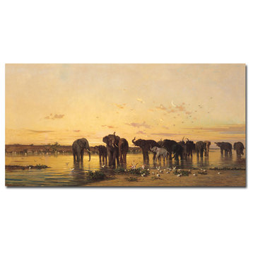 'African Elephants' Canvas Art by Charles Emile de Tournemine