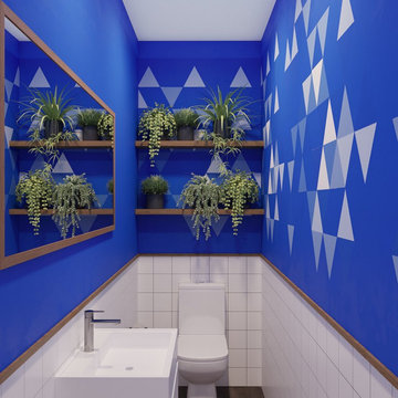 Blue wallcovering