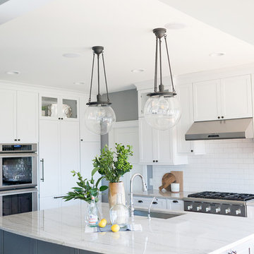 Transitional White and Gray Kitchen