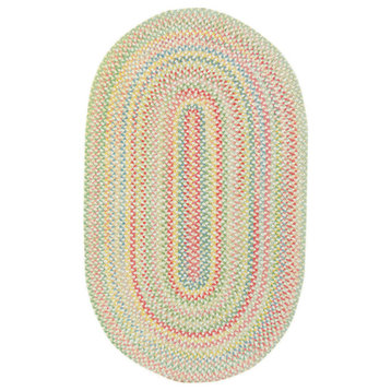 Capel Baby's Breath Natural 0450_610 Braided Rugs - 36" X 60" Oval