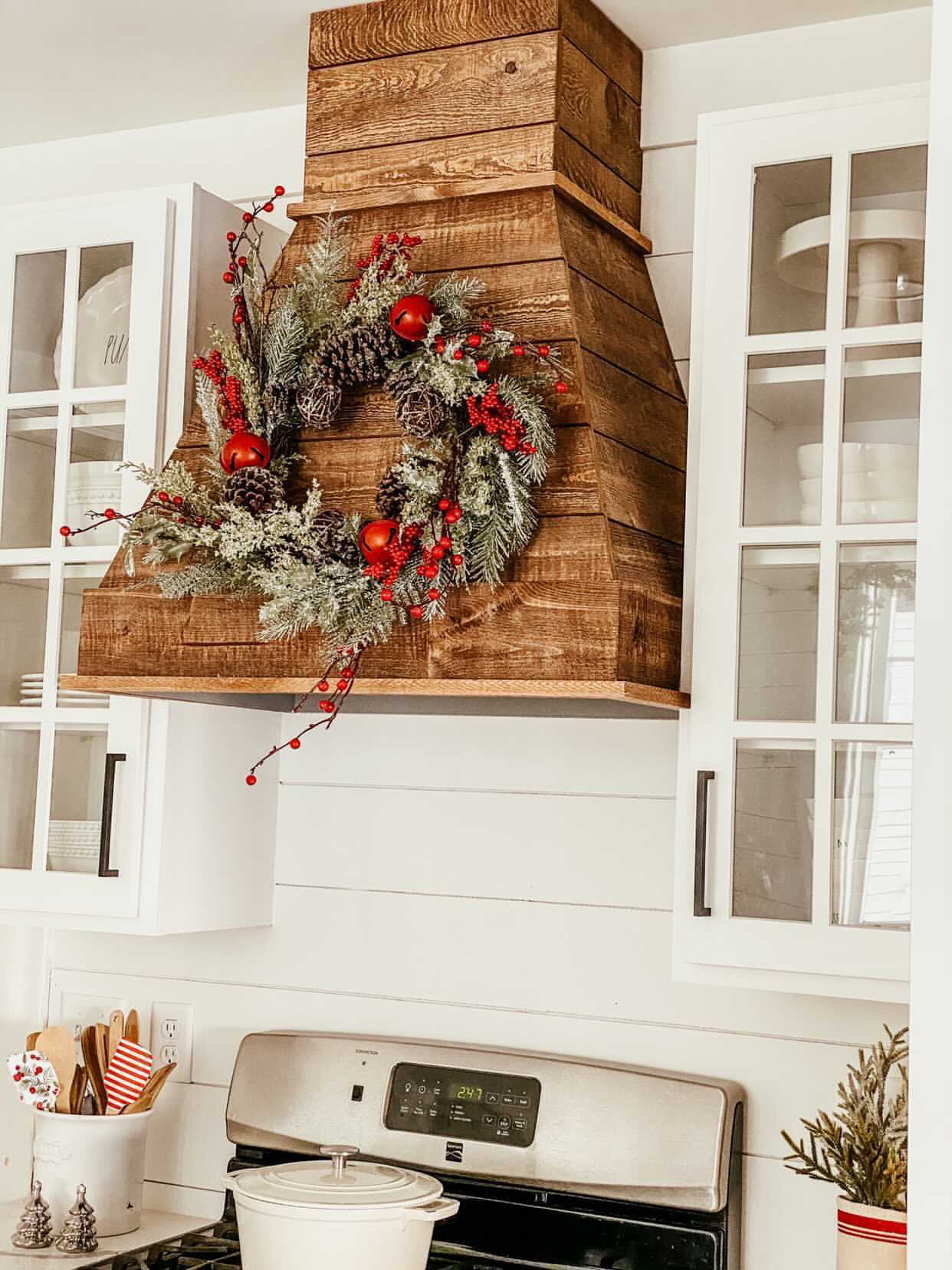Castlewood Rustic Shiplap Chimney Range Hood - Brown, 30" (31" W/Trim), No Ventilator or Liner