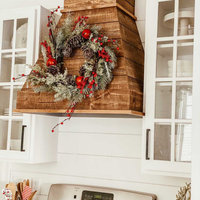 Castlewood Rustic Shiplap Chimney Range Hood - Brown, 30" (31" W/Trim), No Ventilator or Liner