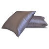 Ash Purple 14"x20" Lumbar Pillow Cover Set of 2 Solid - Ash Purple Slub Satin