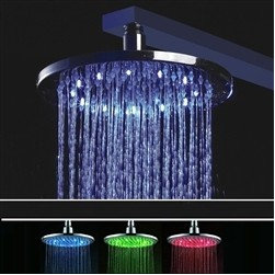 12" Contemporary Round Color Changing LED Rain Shower Head - Showerheads And Body Sprays