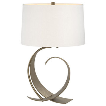 Fullered Impressions Table Lamp, Soft Gold, Natural Anna Shade