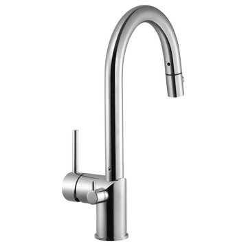 Sentinel Pull Down Kitchen Faucet With Hot Water Safety Switch, Polished Chrome