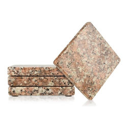4-Piece Granite Set in Brown - Coasters