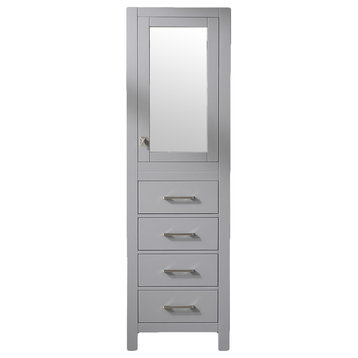 Eviva Aberdeen 18" Modern Linen Side Cabinet, Gray