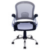 Workspace Office Chair, Black Leatherette and Gray Mesh