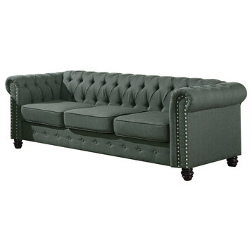 Kimber Linen Sofa, Dark Charcoal