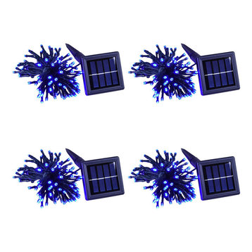Solar String Lights 36 FT Waterproof Blue Solar Xmas Light Outdoor Tree 4Pcs
