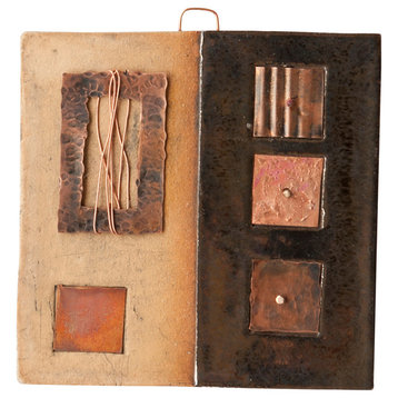 Bernadette Handmade Clay And Copper Decorative Tile, 4"