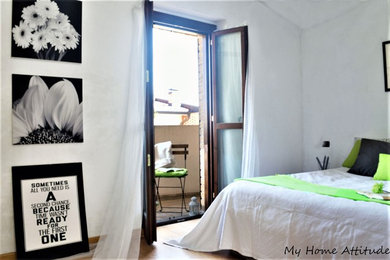 Trendy bedroom photo in Milan